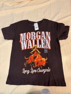 NWT- Morgan Wallen Brown Graphic Tee - 'Long Live Cowgirls'